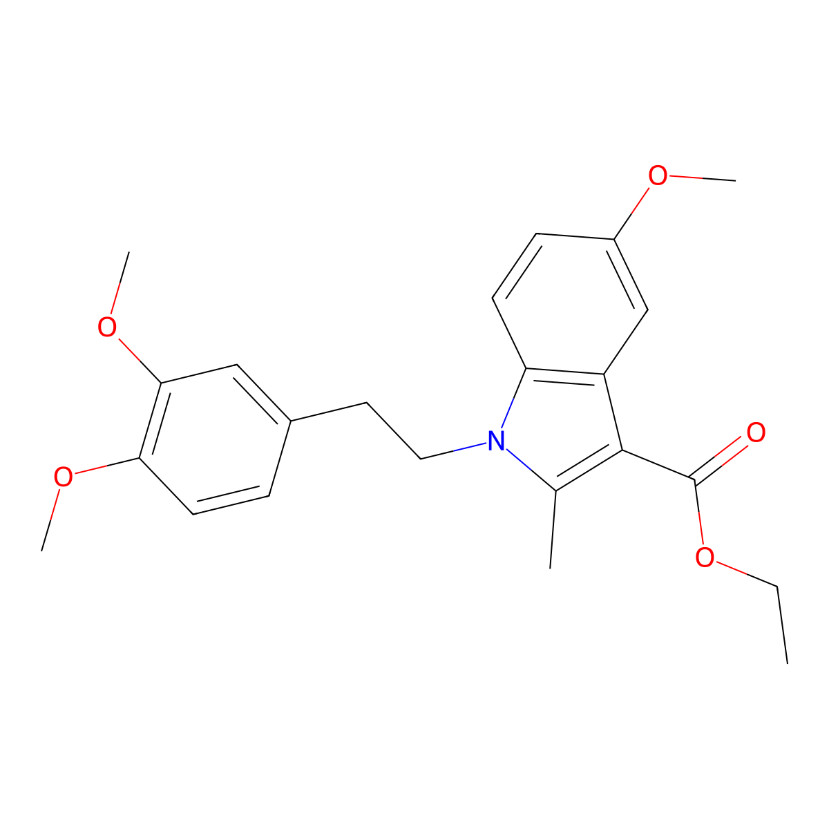 ethyl 1-[2-(3,4-dimethoxyphenyl)ethyl]-5-methoxy-2-methyl-1H-indole-3-carboxylate molecular structure, CAS 327104-17-6