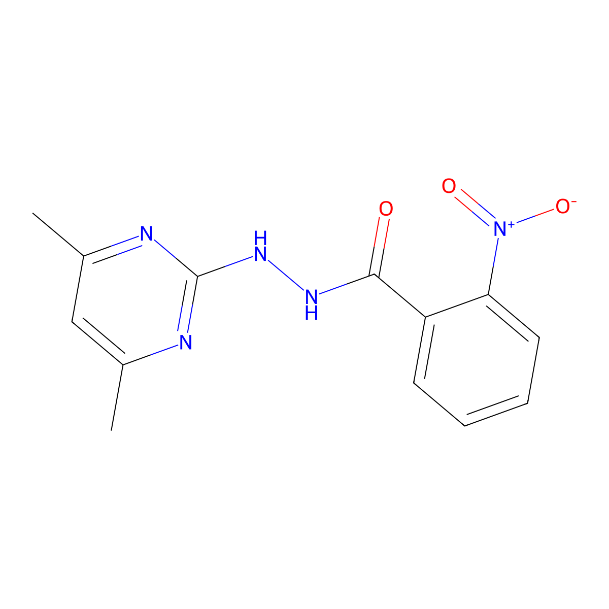 N'-(4,6-dimethylpyrimidin-2-yl)-2-nitrobenzohydrazide molecular structure, CAS 327104-46-1