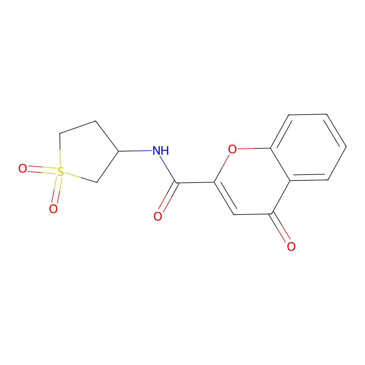 N-(1,1-dioxidotetrahydrothiophen-3-yl)-4-oxo-4H-chromene-2-carboxamide molecular structure, CAS 327104-80-3