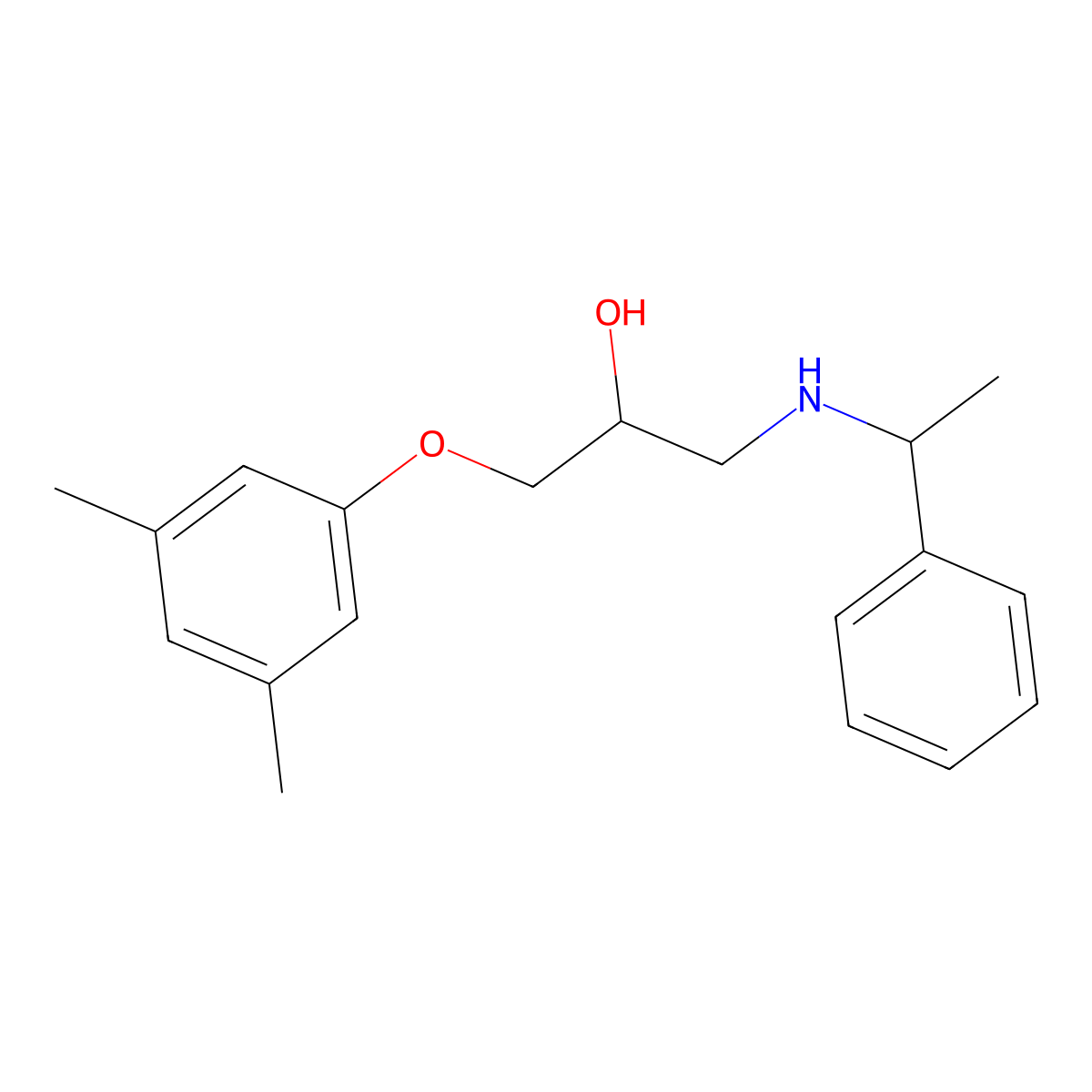 1-(3,5-Dimethylphenoxy)-3-[(1-phenylethyl)amino]-2-propanol molecular structure, CAS 327105-12-4