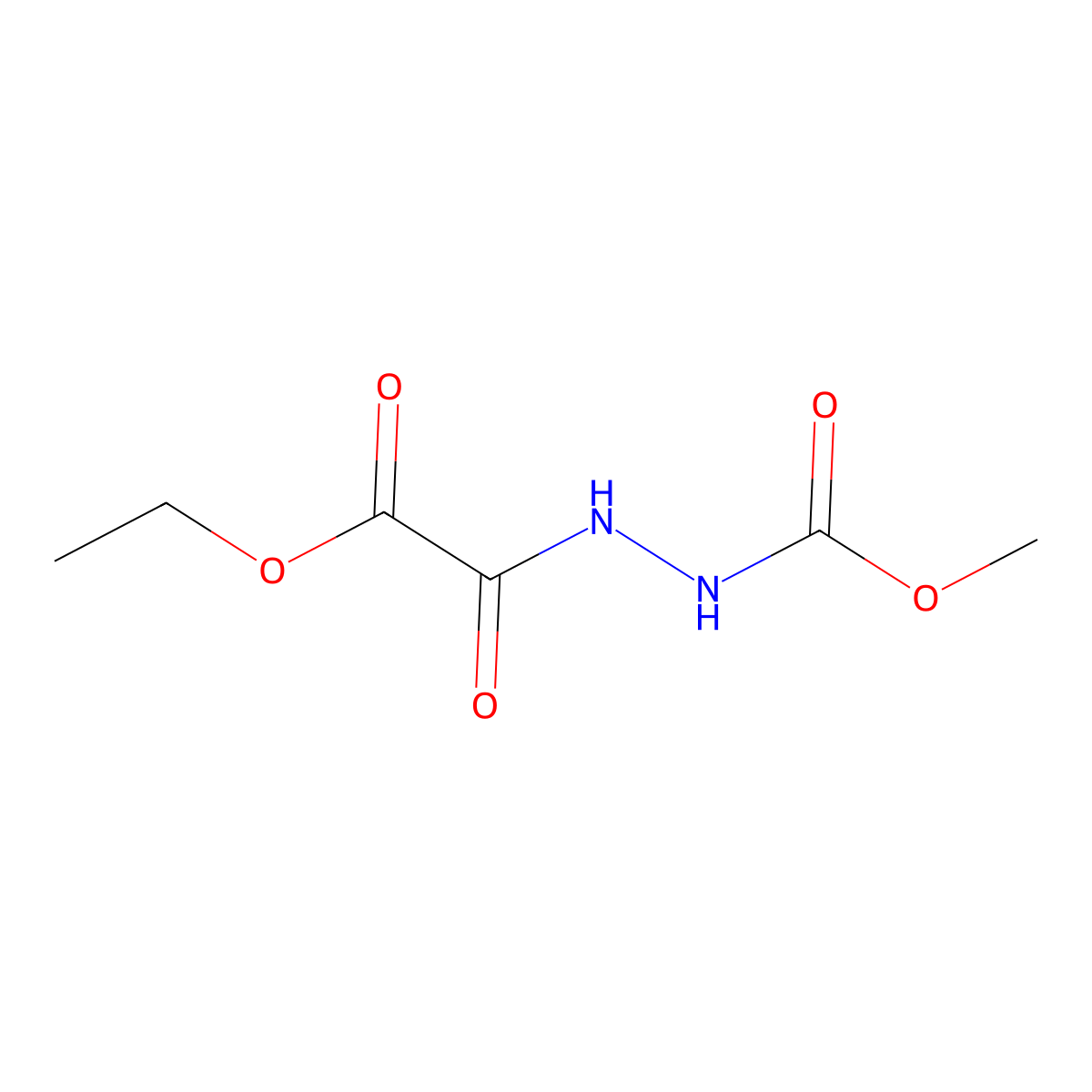 (N'-Methoxycarbonyl-hydrazino)-oxo-acetic acid ethyl ester molecular structure, CAS 327105-60-2