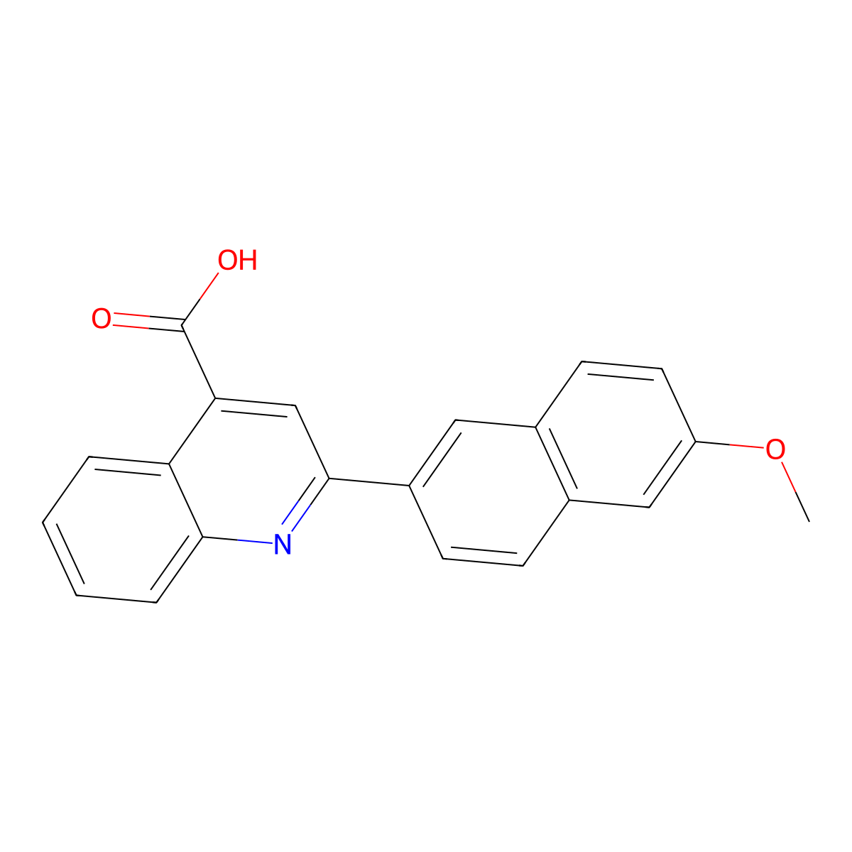 2-(6-Methoxynaphthalen-2-yl)quinoline-4-carboxylic acid molecular structure, CAS 327105-96-4
