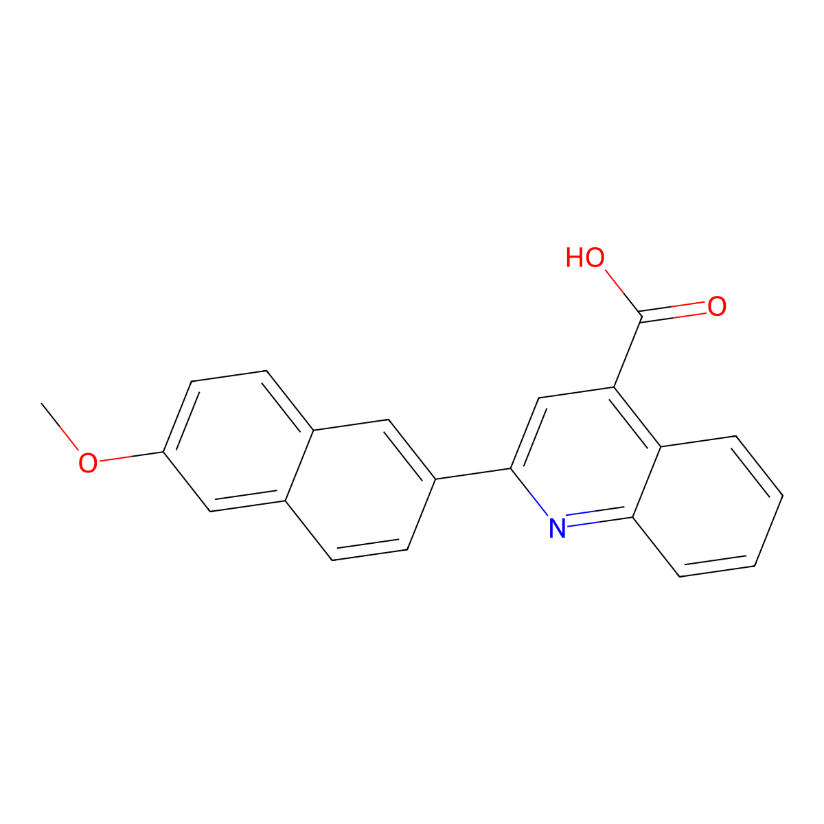 2-(6-Methoxynaphthalen-2-yl)quinoline-4-carboxylic acid molecular structure, CAS 327105-96-4