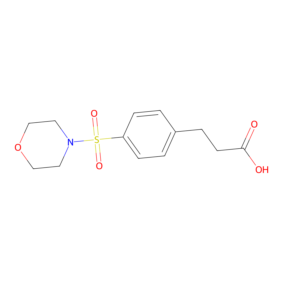 4-(4-Morpholinylsulfonyl)benzenepropanoic acid molecular structure, CAS 327106-18-3