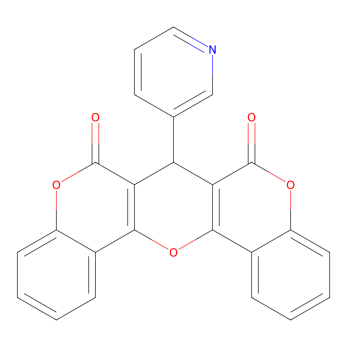 13-(Pyridin-3-yl)-2,10,16-trioxapentacyclo[12.8.0.0^{3,12}.0^{4,9}.0^{17,22}]docosa-1(14),3(12),4(9),5,7,17(22),18,20-octaene-11,15-dione molecular structure, CAS 327106-52-5