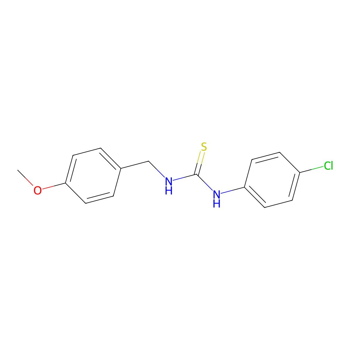 1-(4-Chlorophenyl)-3-(4-methoxybenzyl)thiourea molecular structure, CAS 327106-58-1