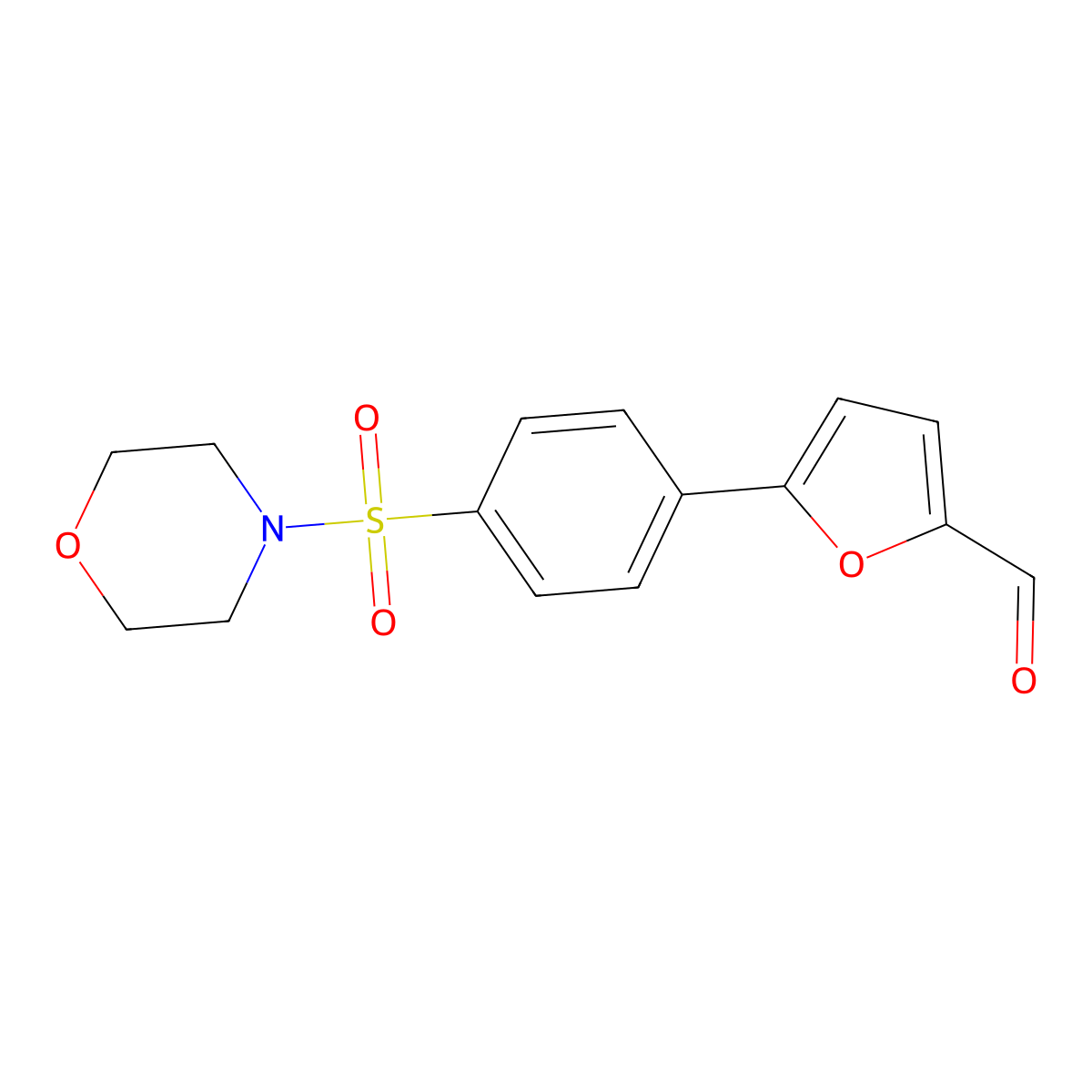 5-[4-(Morpholine-4-sulfonyl)-phenyl]-furan-2-carbaldehyde molecular structure, CAS 327106-59-2