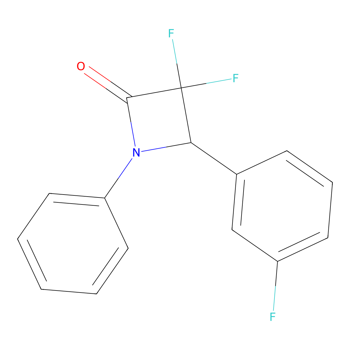 3,3-Difluoro-4-(3-fluorophenyl)-1-phenylazetidin-2-one molecular structure, CAS 327107-33-5
