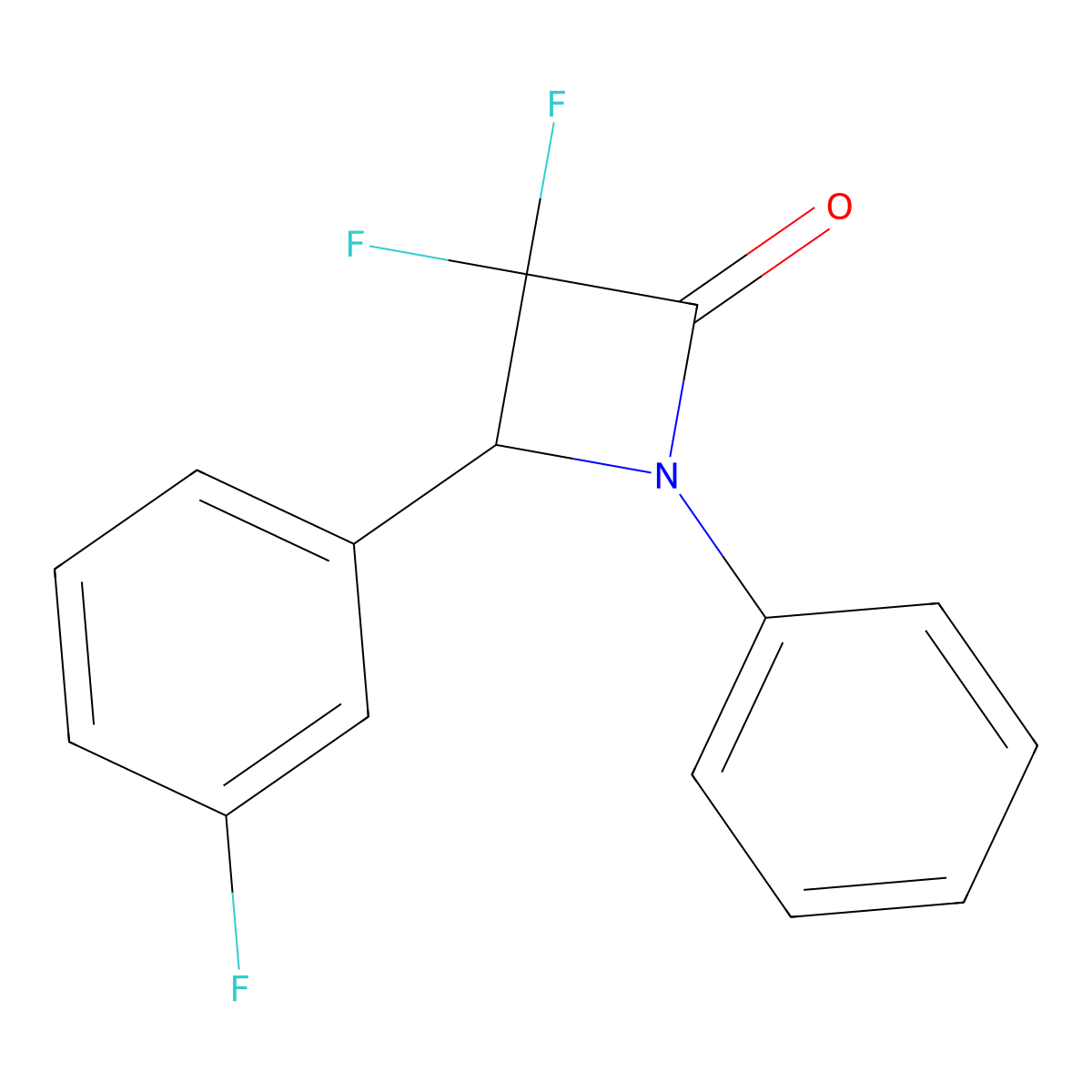 3,3-Difluoro-4-(3-fluorophenyl)-1-phenylazetidin-2-one molecular structure, CAS 327107-33-5