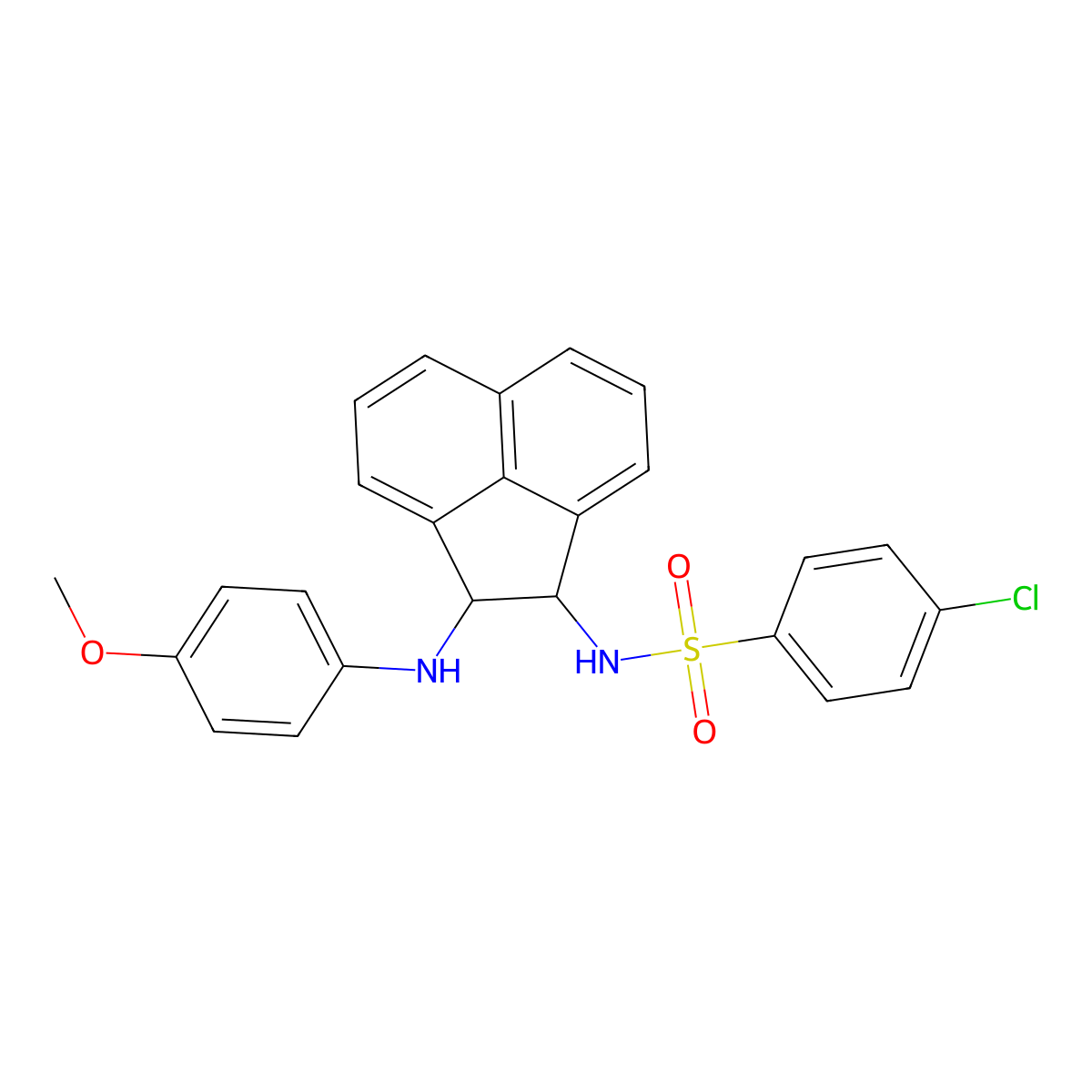 4-chloro-N-[2-(4-methoxyanilino)-1,2-dihydroacenaphthylen-1-yl]benzenesulfonamide molecular structure, CAS 327107-42-6