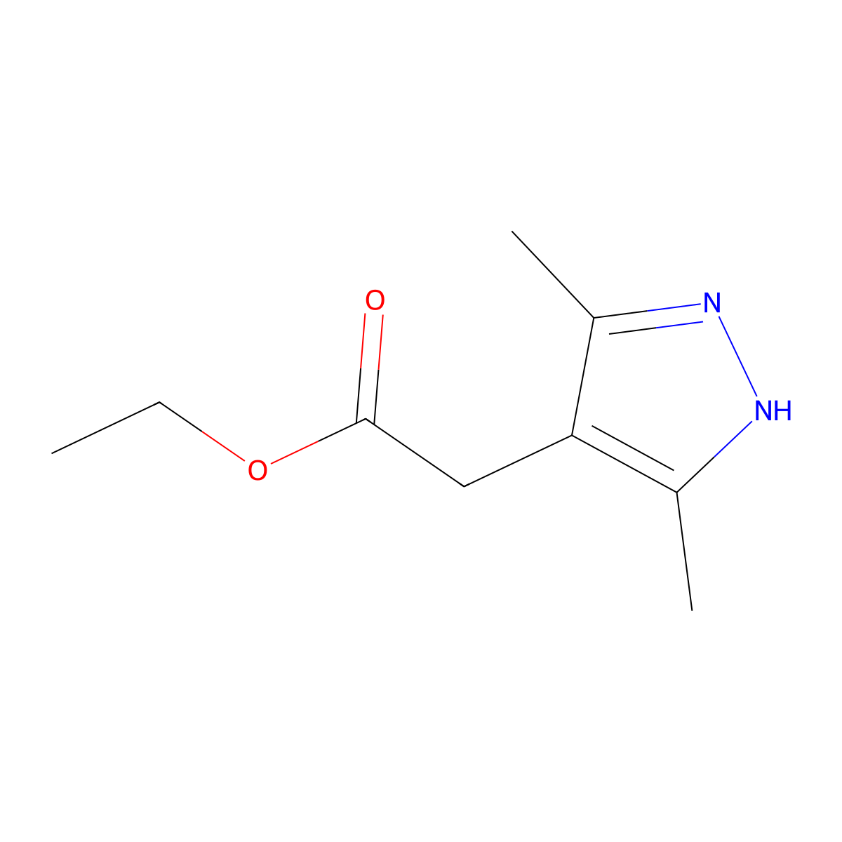 ethyl 2-(3,5-dimethyl-1H-pyrazol-4-yl)acetate molecular structure, CAS 32711-02-7