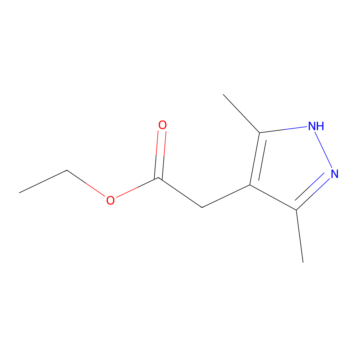 ethyl 2-(3,5-dimethyl-1H-pyrazol-4-yl)acetate molecular structure, CAS 32711-02-7