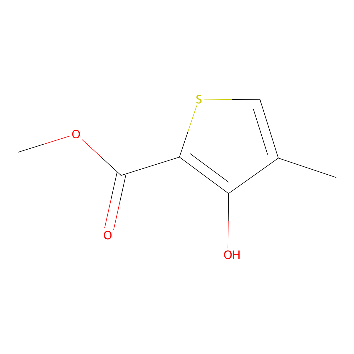 Methyl 3-hydroxy-4-methylthiophene-2-carboxylate molecular structure, CAS 32711-57-2