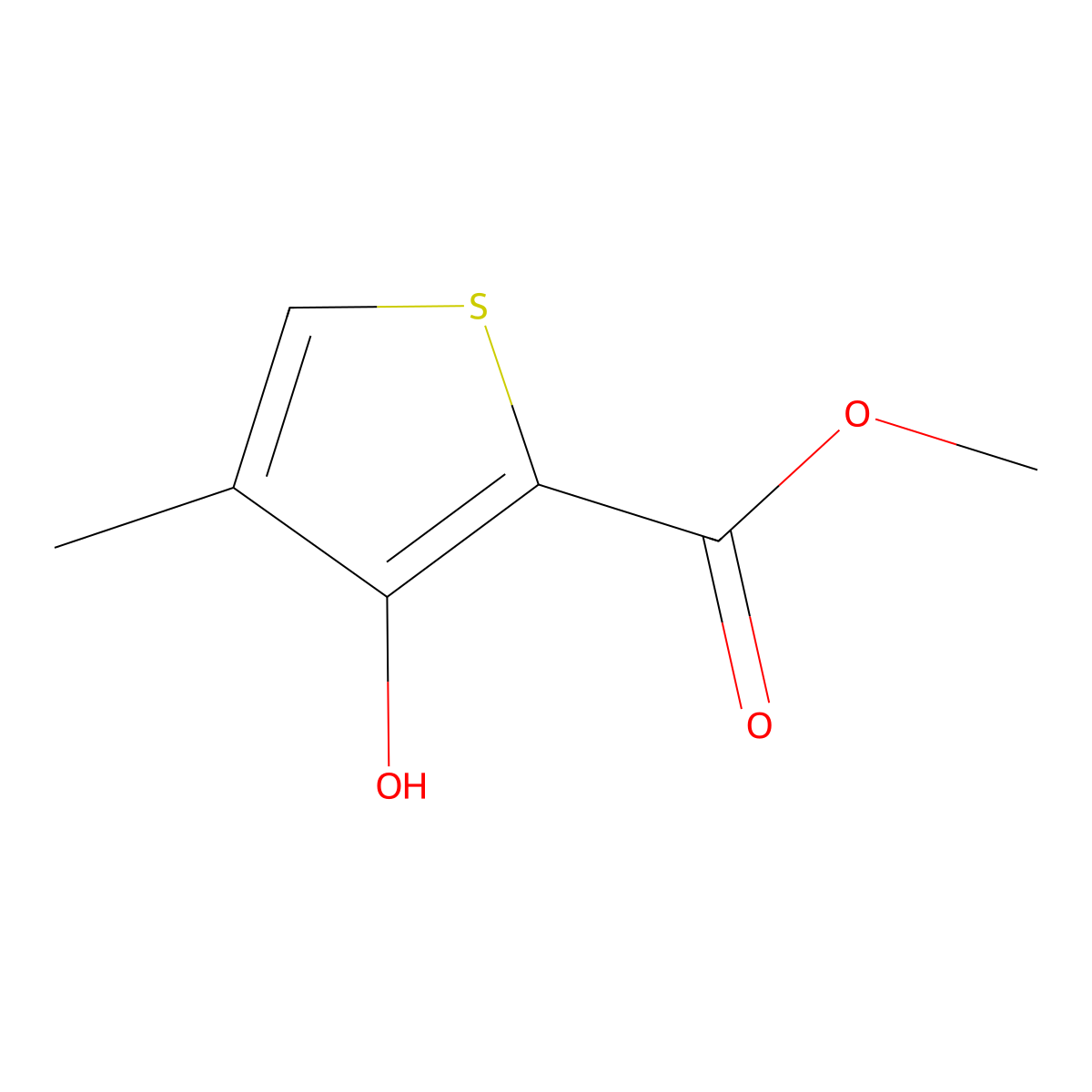 Methyl 3-hydroxy-4-methylthiophene-2-carboxylate molecular structure, CAS 32711-57-2