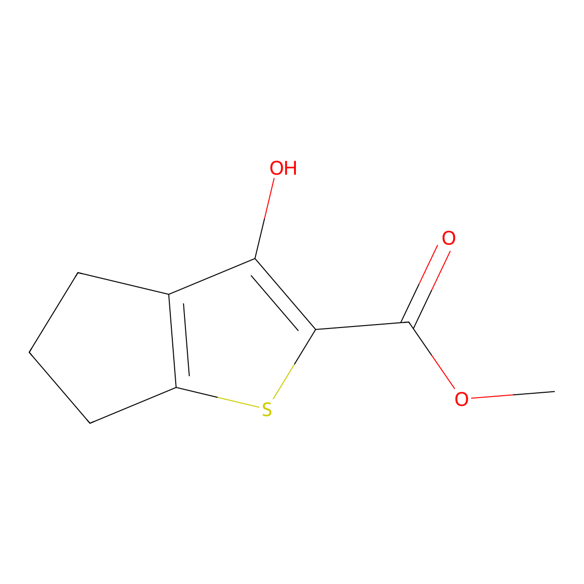 methyl 3-hydroxy-4H,5H,6H-cyclopenta(b)thiophene-2-carboxylate molecular structure, CAS 32711-59-4