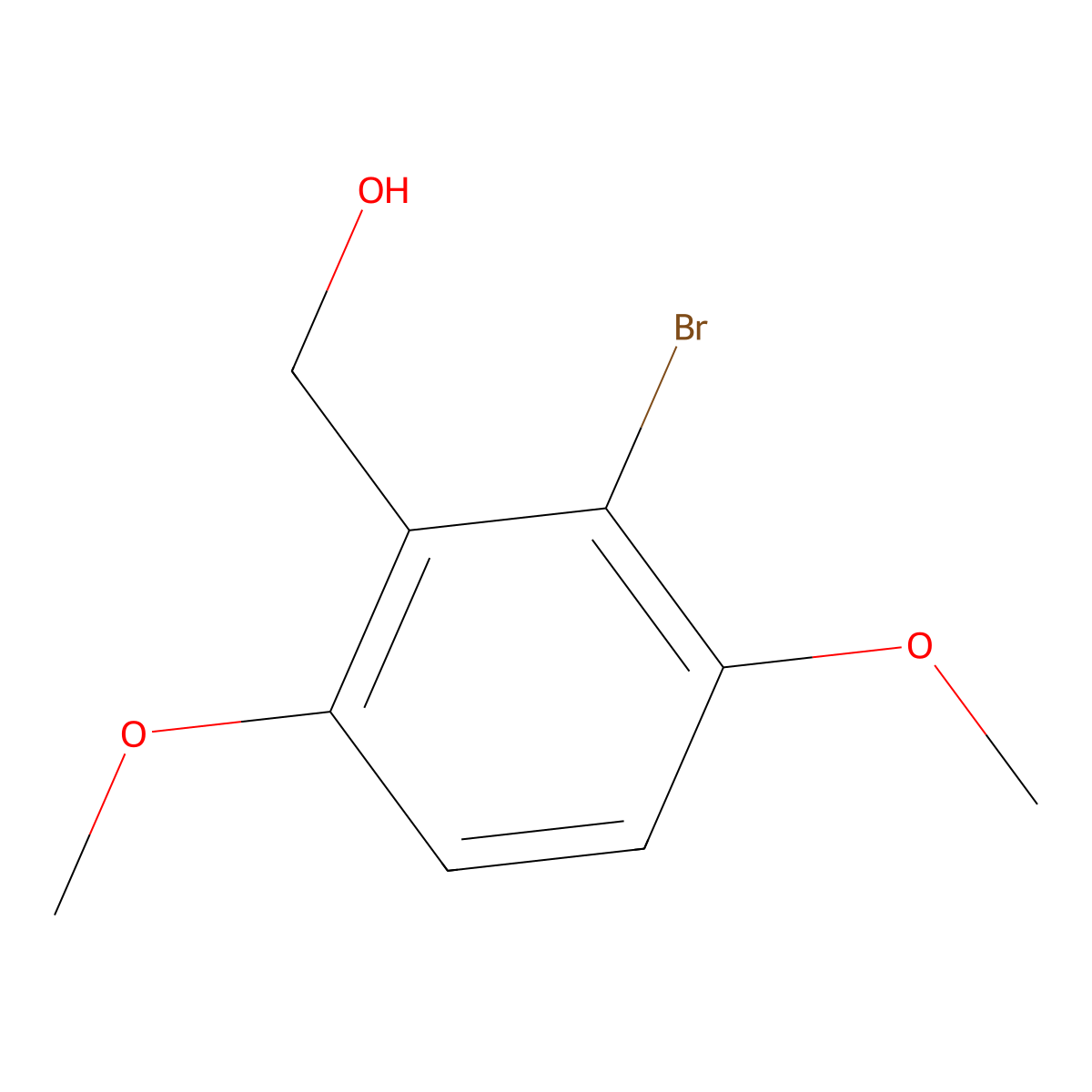 (2-Bromo-3,6-dimethoxyphenyl)methanol molecular structure, CAS 327164-05-6