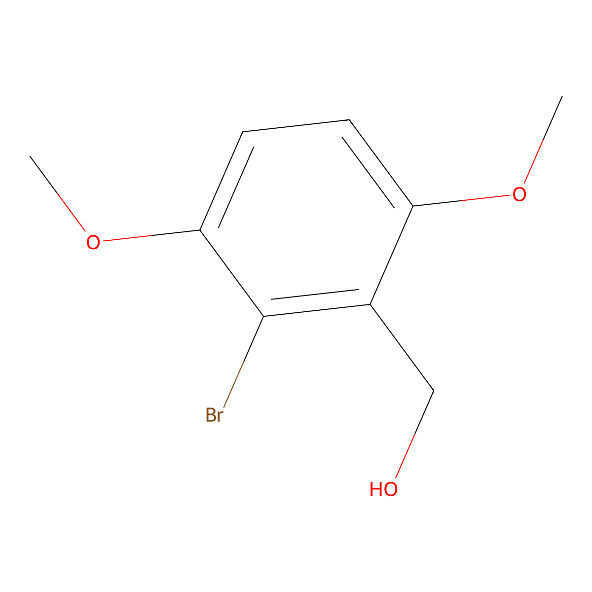 (2-Bromo-3,6-dimethoxyphenyl)methanol molecular structure, CAS 327164-05-6