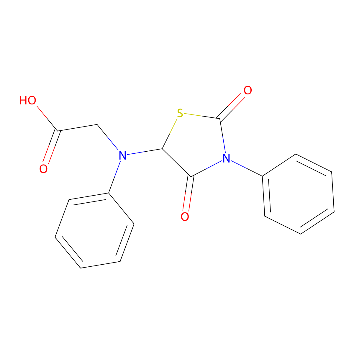 N-(2,4-dioxo-3-phenyl-1,3-thiazolidin-5-yl)-N-phenylglycine molecular structure, CAS 327166-75-6