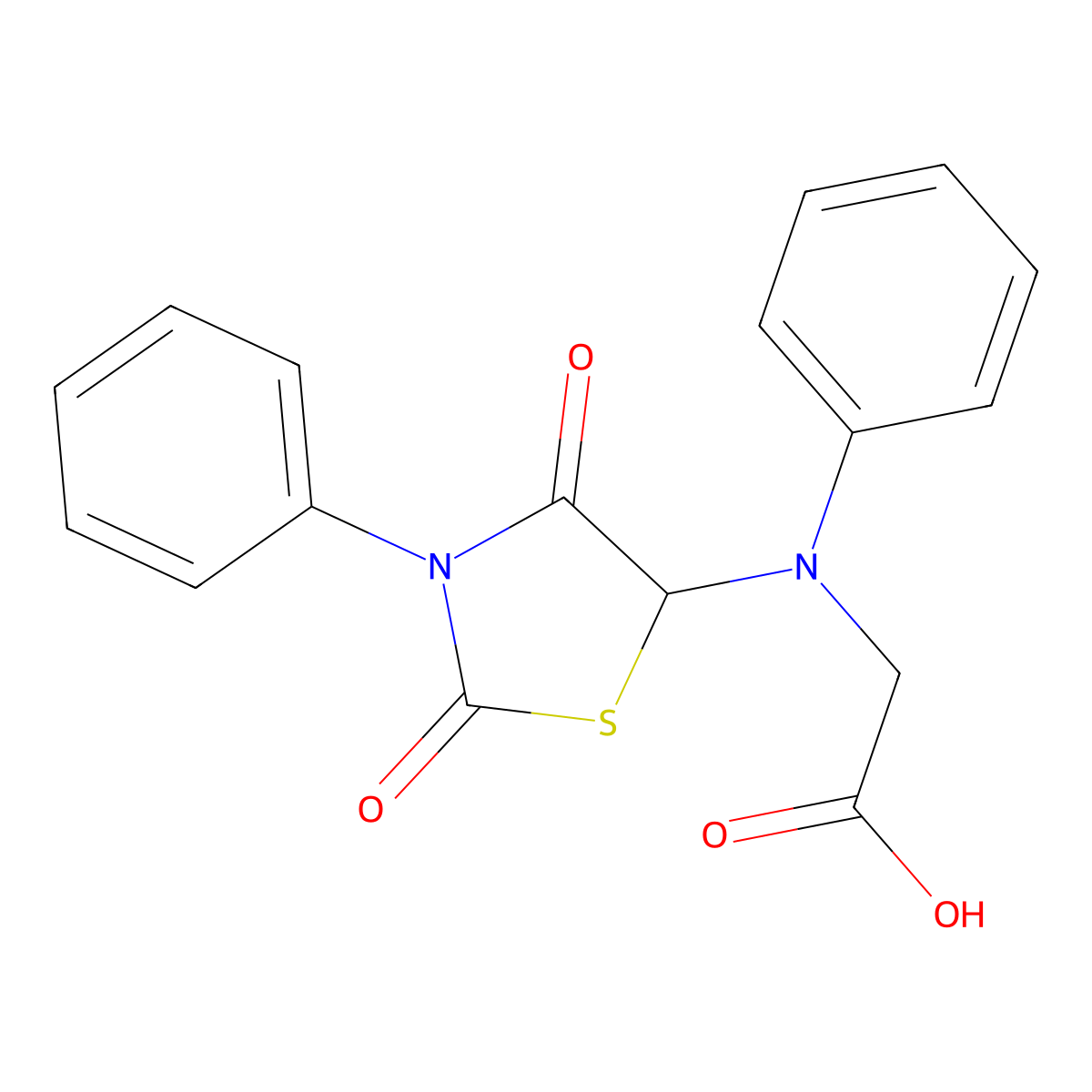 N-(2,4-dioxo-3-phenyl-1,3-thiazolidin-5-yl)-N-phenylglycine molecular structure, CAS 327166-75-6