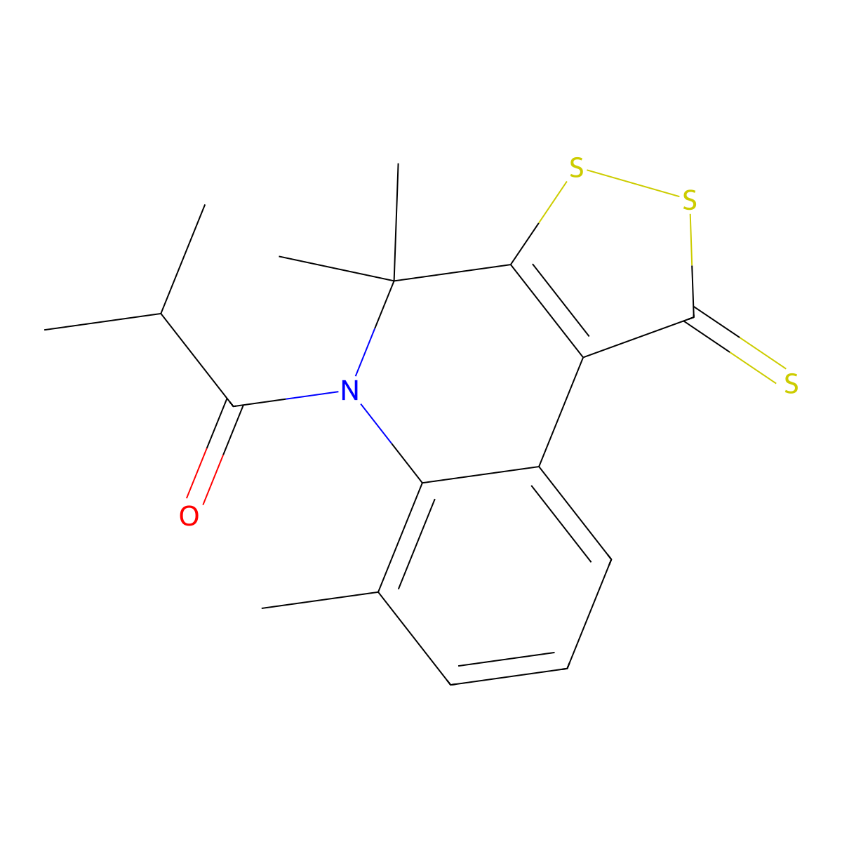 2-methyl-1-(4,4,6-trimethyl-1-thioxo-1,4-dihydro-5H-[1,2]dithiolo[3,4-c]quinolin-5-yl)-1-propanone molecular structure, CAS 327167-40-8