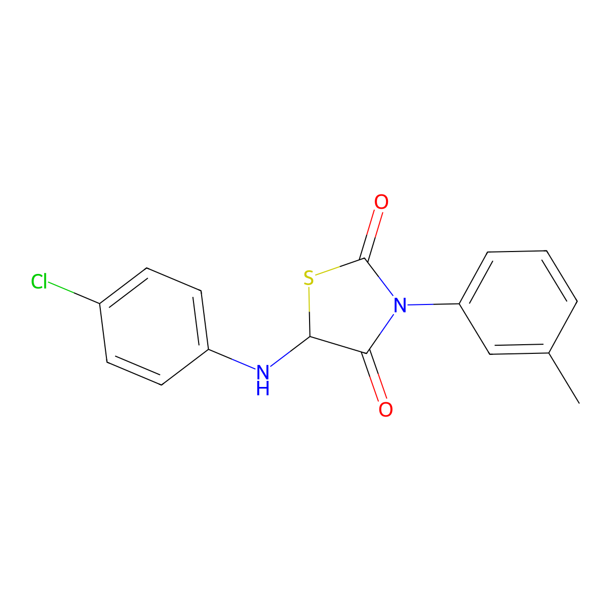 5-(4-Chloroanilino)-3-(3-methylphenyl)-1,3-thiazolidine-2,4-dione molecular structure, CAS 327167-51-1