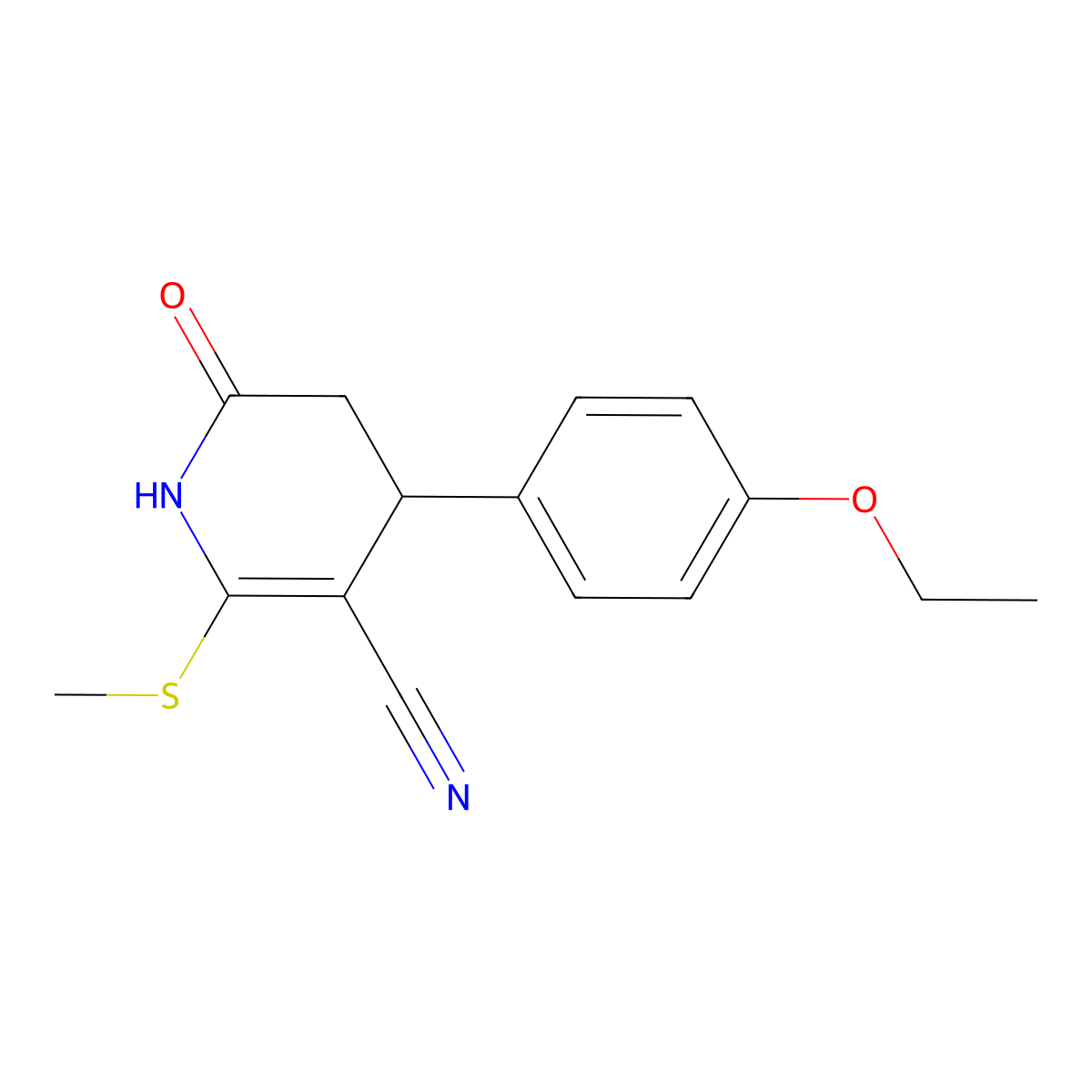 4-(4-Ethoxyphenyl)-2-(methylsulfanyl)-6-oxo-1,4,5,6-tetrahydropyridine-3-carbonitrile molecular structure, CAS 327167-53-3