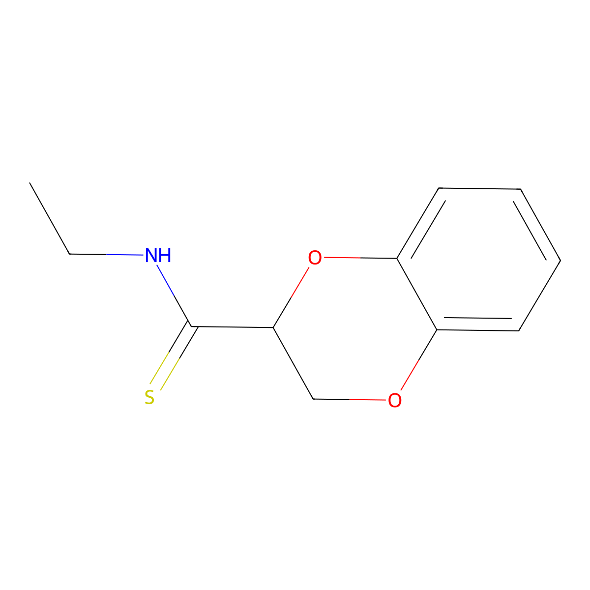 N-ethyl-2,3-dihydro-1,4-benzodioxine-3-carbothioamide molecular structure, CAS 327167-68-0