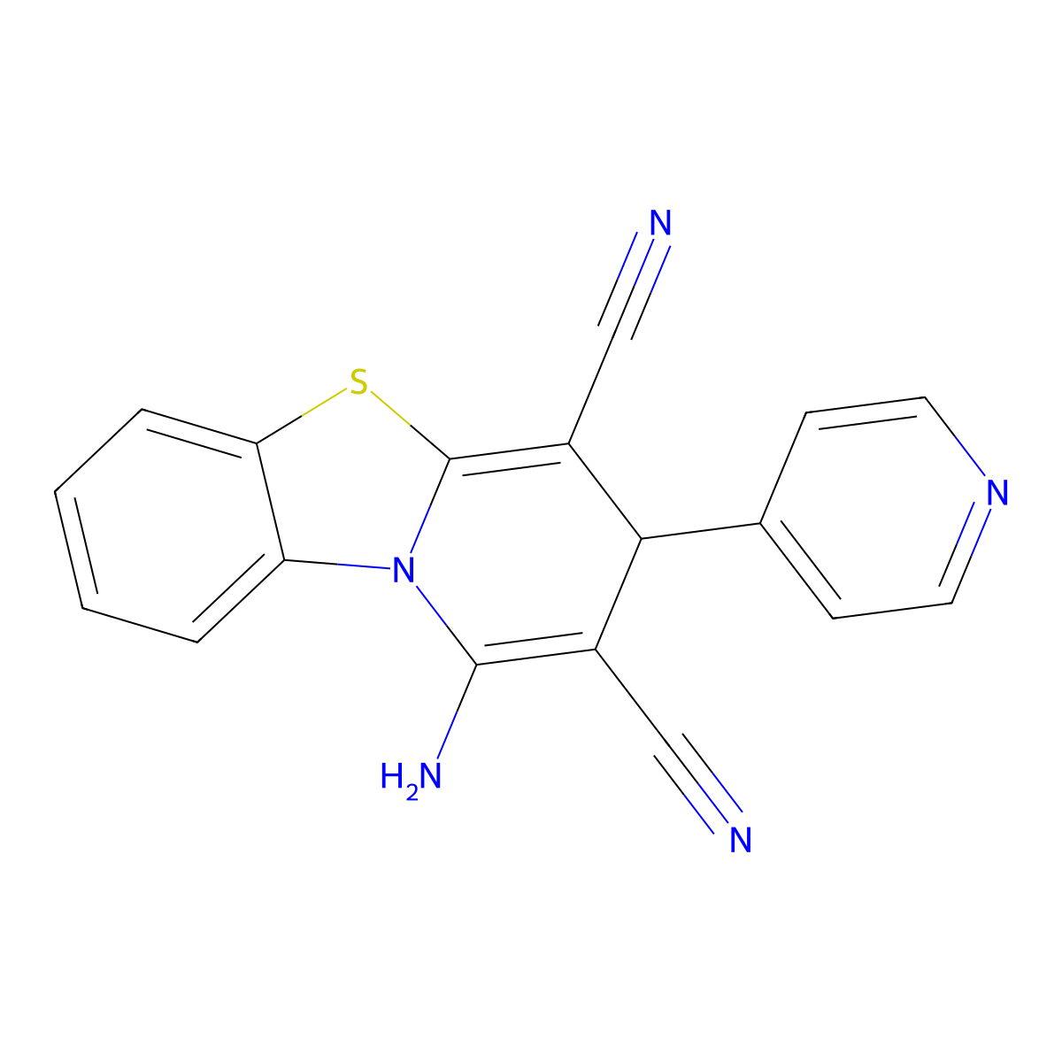 1-amino-3-pyridin-4-yl-3H-pyrido[2,1-b][1,3]benzothiazole-2,4-dicarbonitrile molecular structure, CAS 327167-93-1