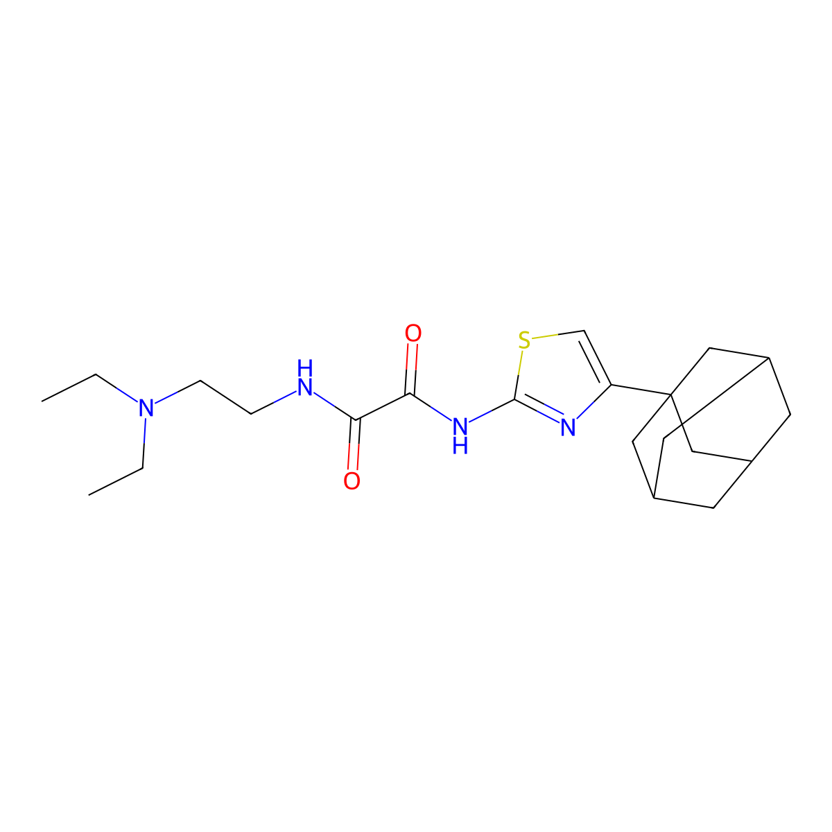N-[2-(diethylamino)ethyl]-N'-[(2Z)-4-(tricyclo[3.3.1.1~3,7~]dec-1-yl)-1,3-thiazol-2(3H)-ylidene]ethanediamide molecular structure, CAS 327168-83-2