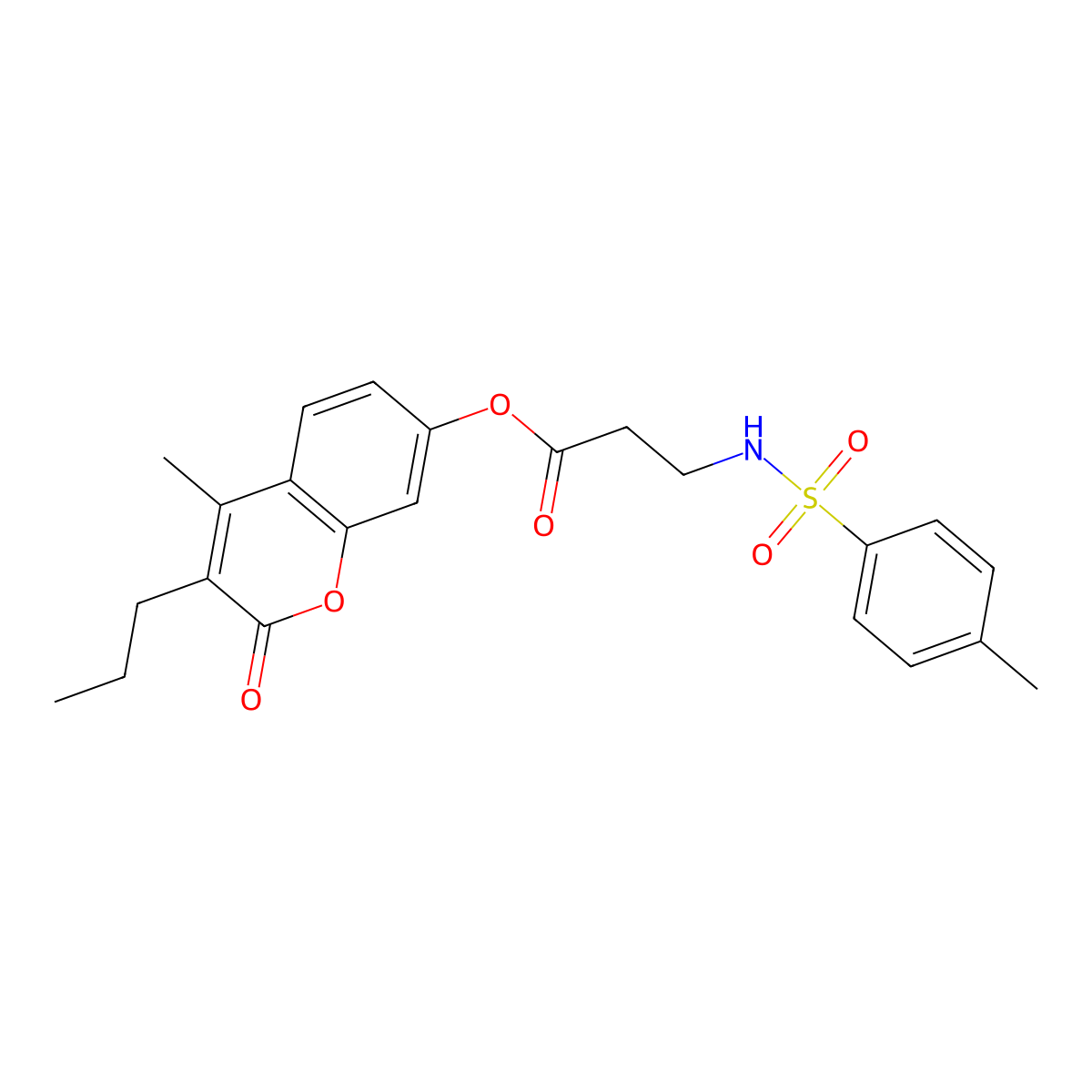 4-methyl-2-oxo-3-propyl-2H-chromen-7-yl N-[(4-methylphenyl)sulfonyl]-beta-alaninate molecular structure, CAS 327169-71-1