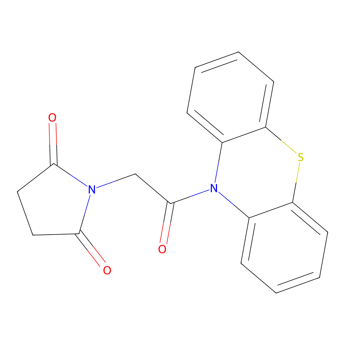 1-(2-Oxo-2-phenothiazin-10-ylethyl)pyrrolidine-2,5-dione molecular structure, CAS 327170-11-6