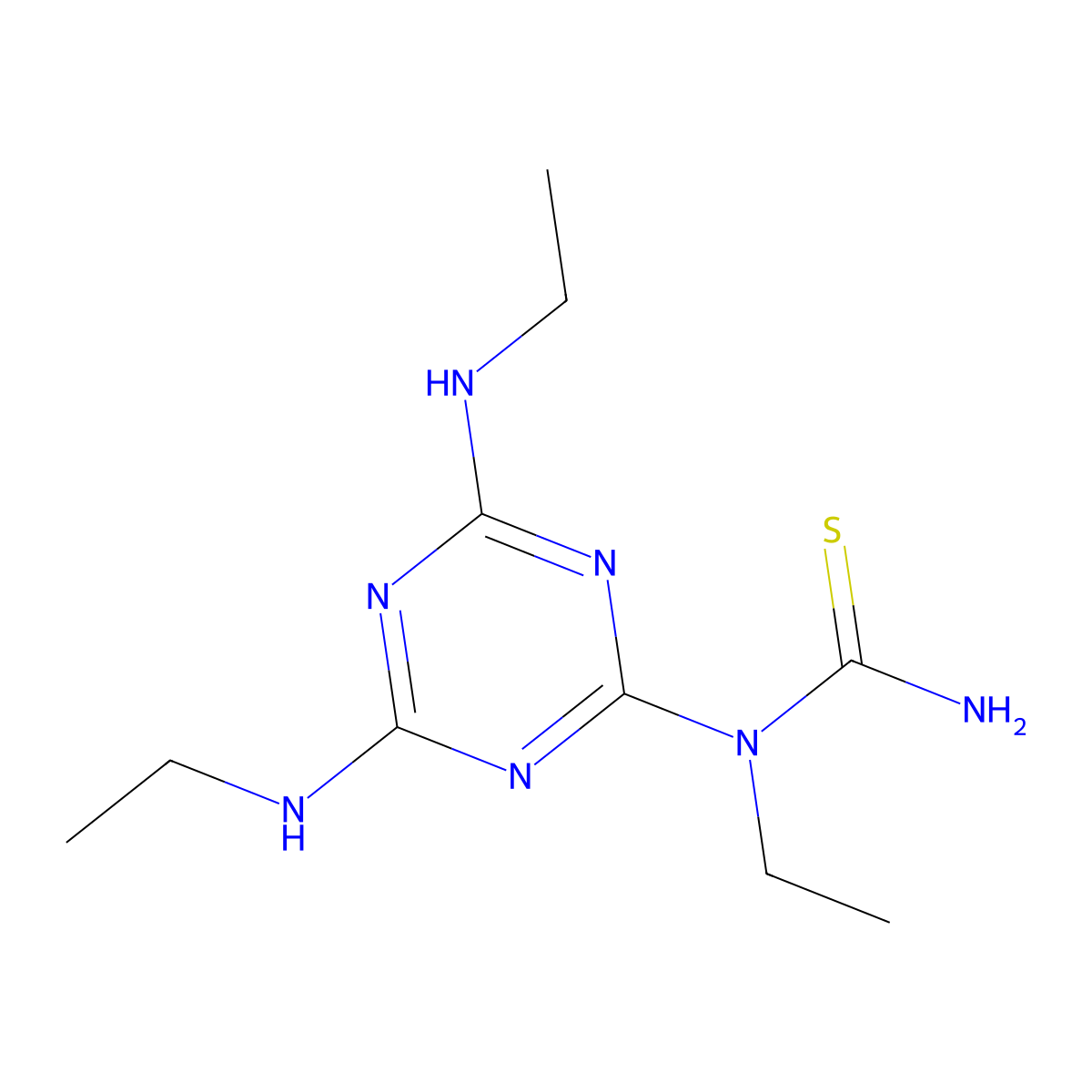 1-[4,6-Bis(ethylamino)-1,3,5-triazin-2-yl]-1-ethylthiourea molecular structure, CAS 327170-55-8