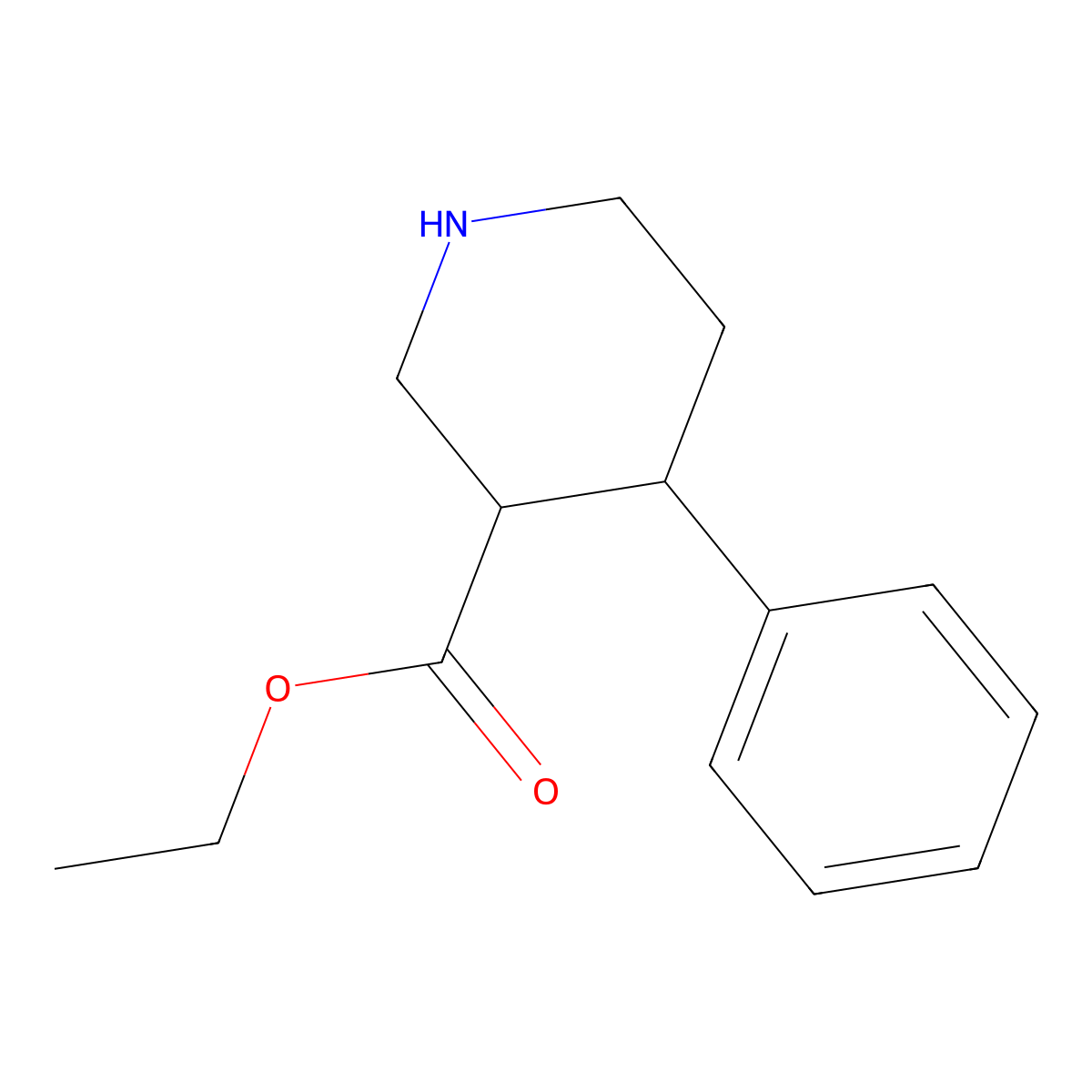 Ethyl 4-phenylpiperidine-3-carboxylate molecular structure, CAS 327175-54-2