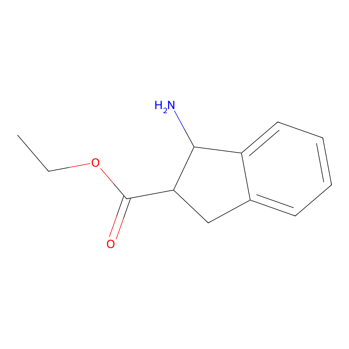 (1R,2R)-Ethyl 1-amino-2,3-dihydro-1H-indene-2-carboxylate molecular structure, CAS 327178-46-1
