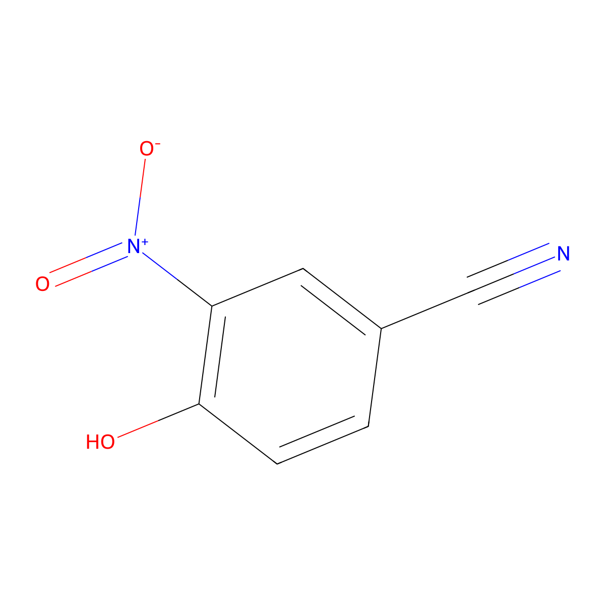 4-Hydroxy-3-nitrobenzonitrile molecular structure, CAS 3272-08-0