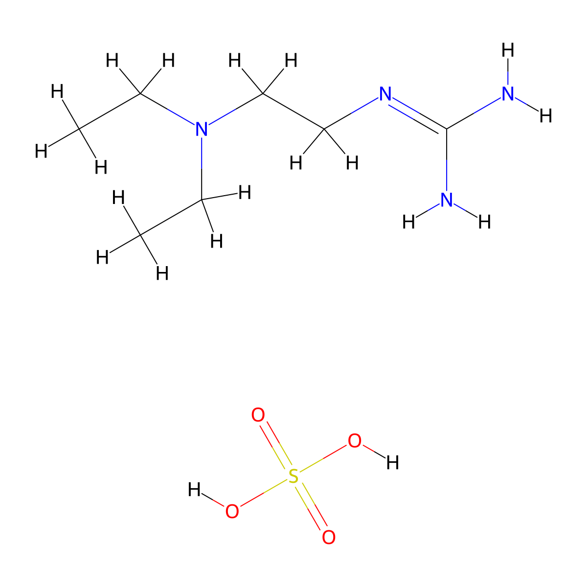 Guanidine, N-(2-(diethylamino)ethyl)-, sulfate (1:1) molecular structure, CAS 3272-63-7
