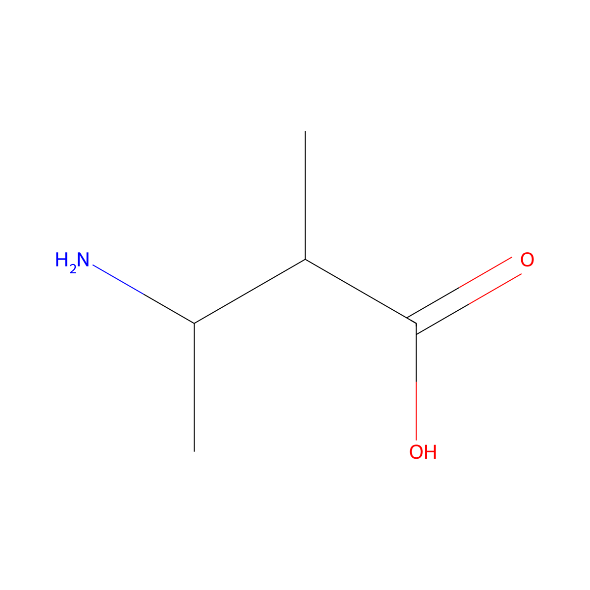 3-Amino-2-methylbutanoic acid molecular structure, CAS 32723-74-3