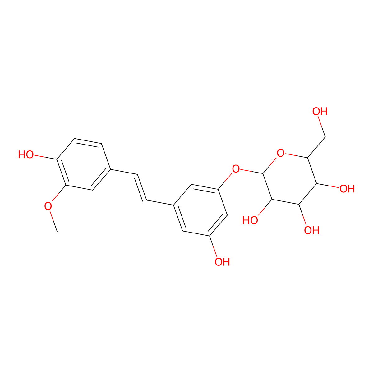 Isorhapontin molecular structure, CAS 32727-29-0
