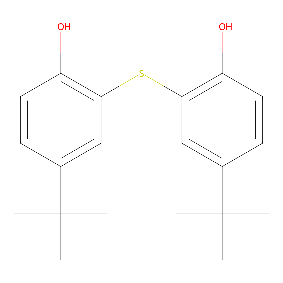 Di(2-hydroxy-5-tert-butylphenyl) sulfide molecular structure, CAS 3273-24-3
