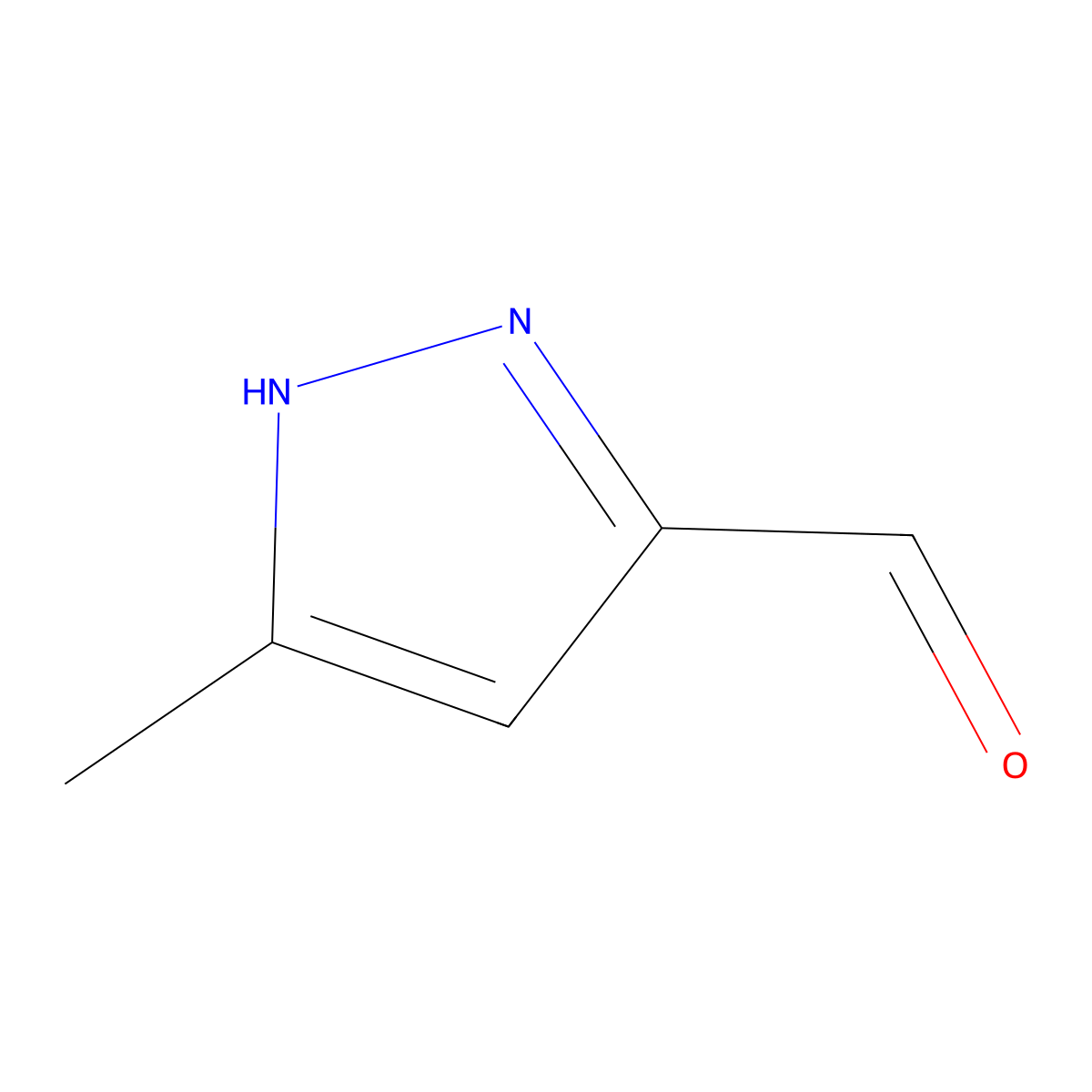 3-methyl-1H-pyrazole-5-carbaldehyde molecular structure, CAS 3273-44-7