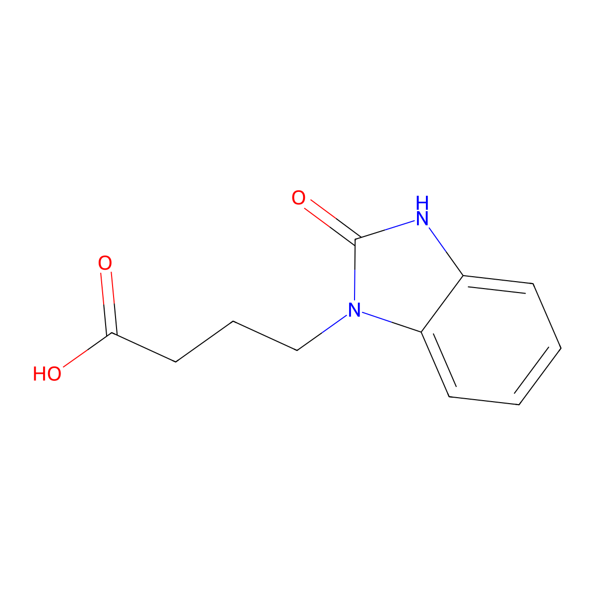 4-(2-oxo-2,3-dihydro-1H-benzimidazol-1-yl)butanoic acid molecular structure, CAS 3273-68-5