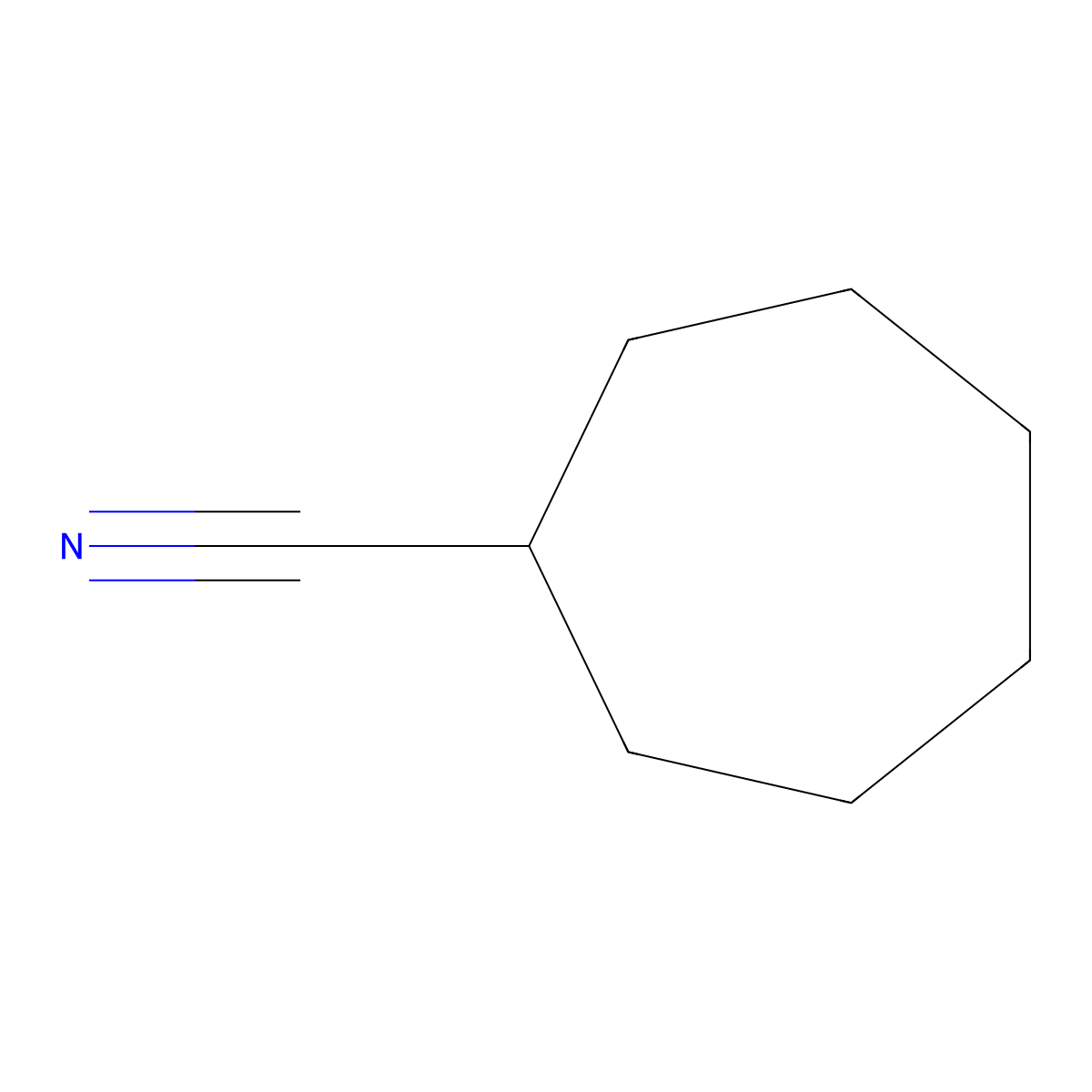Cycloheptanecarbonitrile molecular structure, CAS 32730-85-1