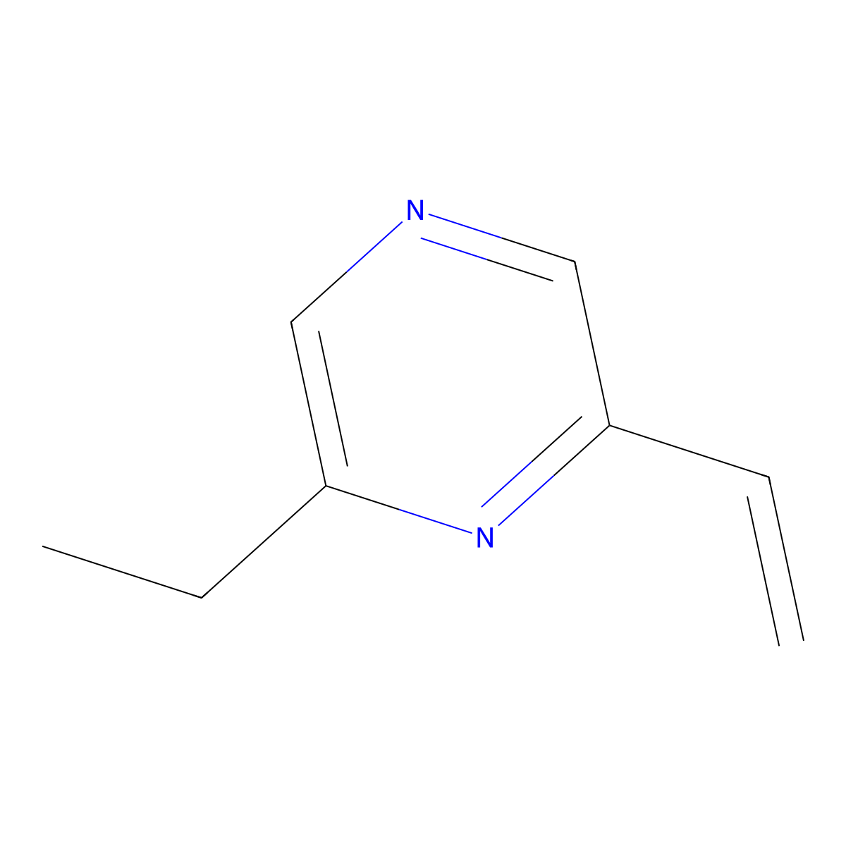 2-Ethyl-6-vinylpyrazine molecular structure, CAS 32736-90-6