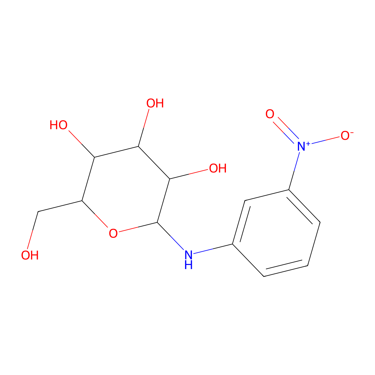2-(Hydroxymethyl)-6-[(3-nitrophenyl)amino]oxane-3,4,5-triol molecular structure, CAS 32739-79-0