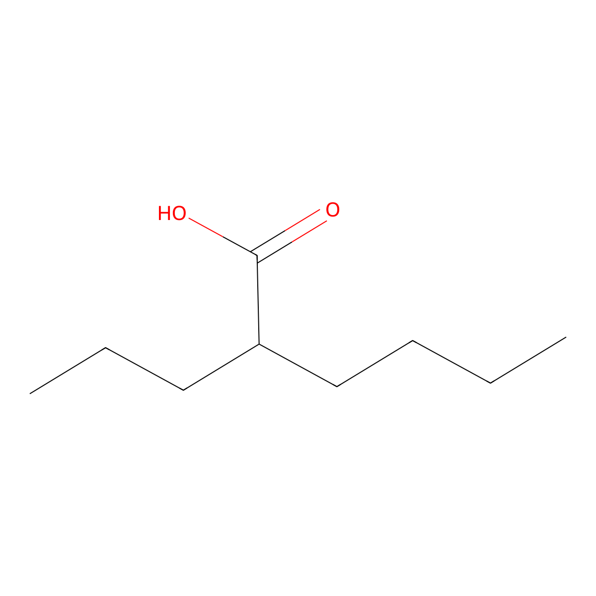 2-Propylhexanoic acid molecular structure, CAS 3274-28-0