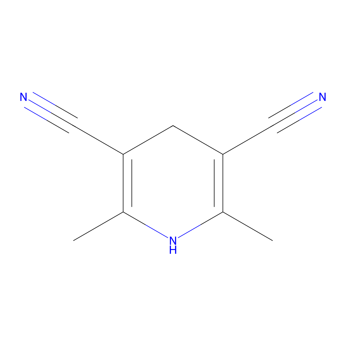 2,6-Dimethyl-1,4-dihydropyridine-3,5-dicarbonitrile molecular structure, CAS 3274-36-0
