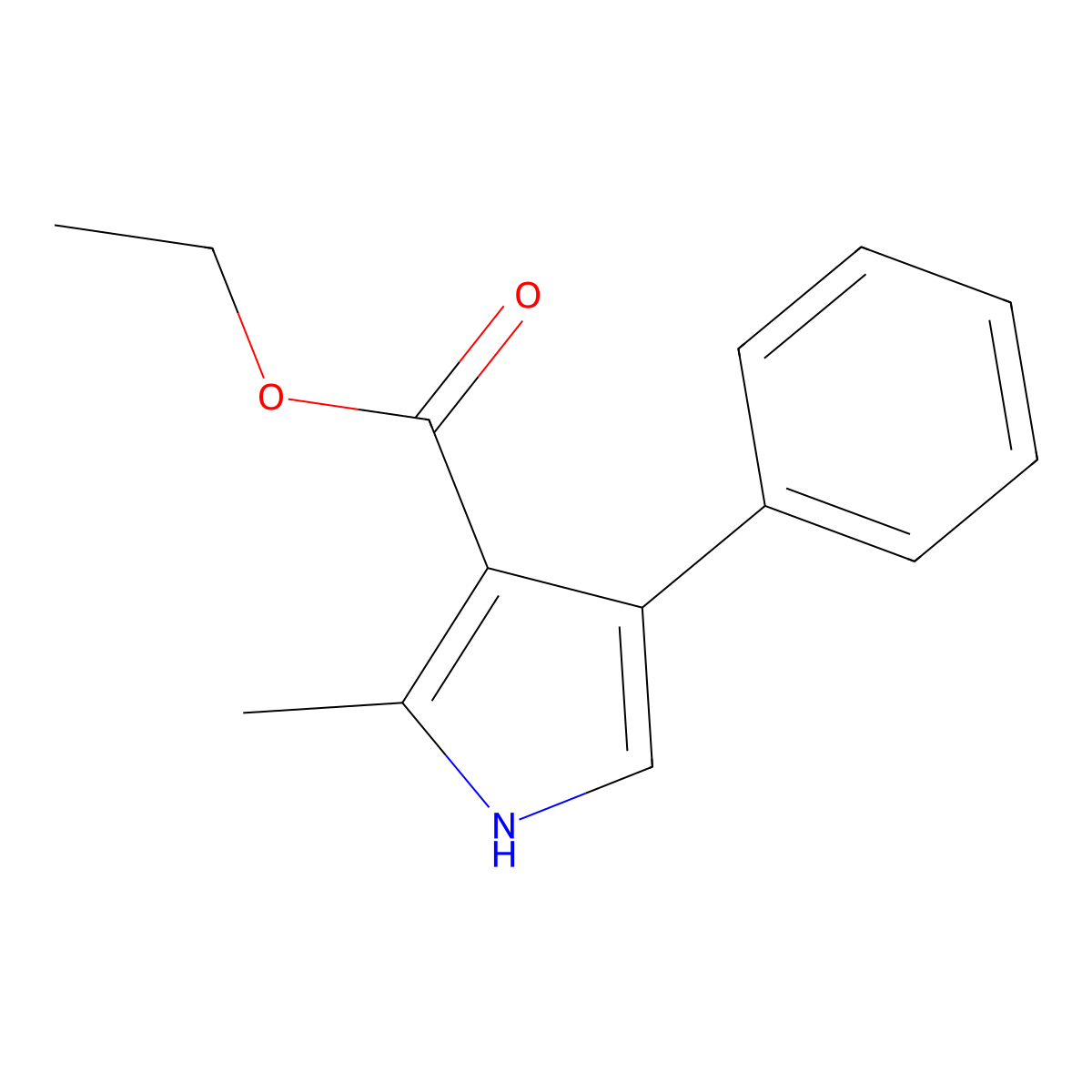 Ethyl 2-methyl-4-phenyl-1h-pyrrole-3-carboxylate molecular structure, CAS 3274-63-3
