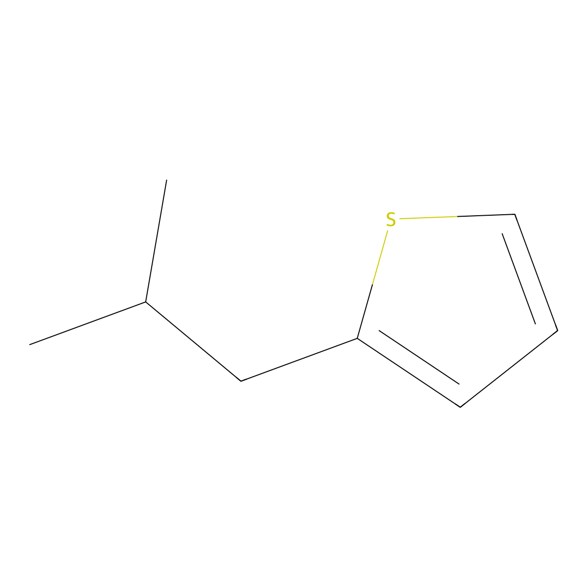 2-(2-Methylpropyl)thiophene molecular structure, CAS 32741-05-2