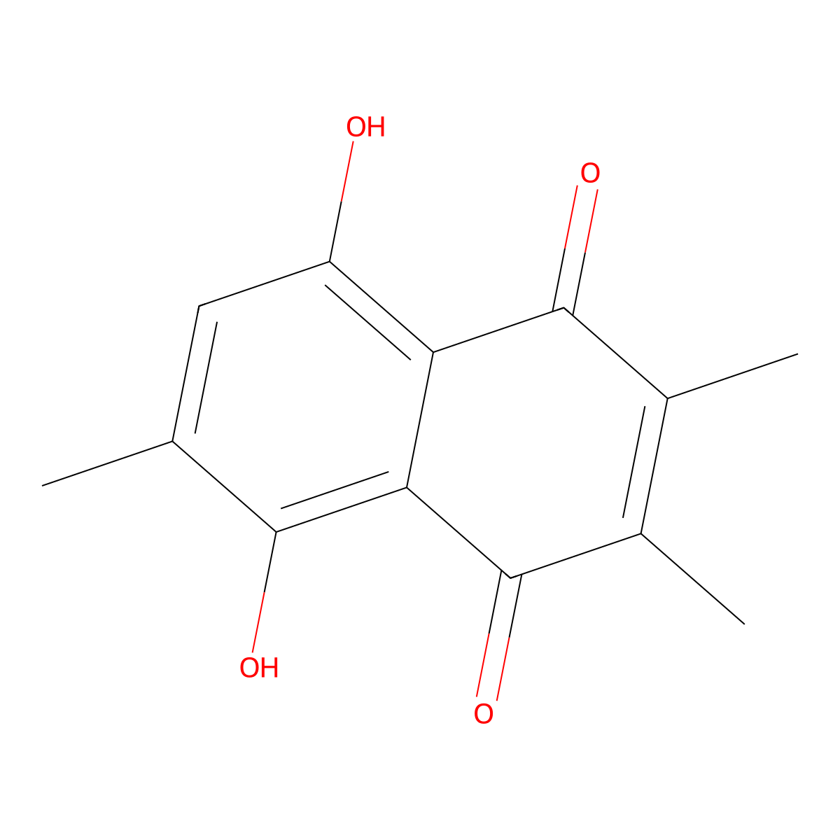 5,8-Dihydroxy-2,3,6-trimethyl-1,4-naphthalenedione molecular structure, CAS 32741-24-5