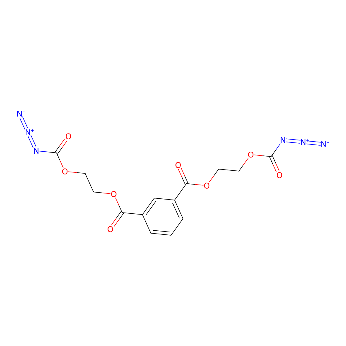 1,3-Benzenedicarboxylic acid, 1,3-bis(2-((azidocarbonyl)oxy)ethyl) ester molecular structure, CAS 32741-83-6